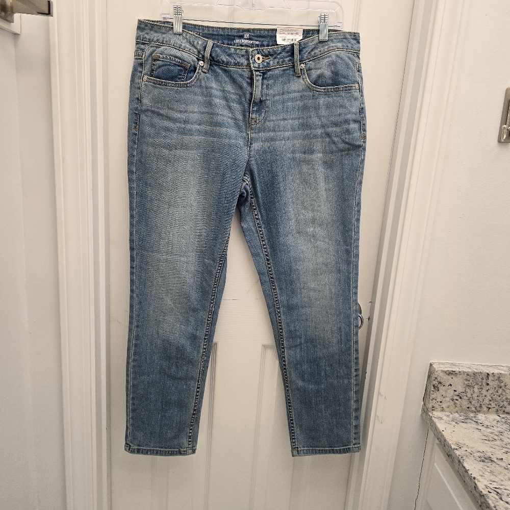 Women's  Liz Claiborne Classic Fit Ankle Jean Sz 12, Blue, NWT